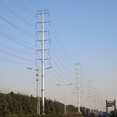 sıcak daldırma galvanizli sekizgen elektrik direği metal elektrik direği boru şeklindeki çelik direk
