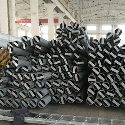 sıcak daldırma galvanizli sekizgen elektrik direği metal elektrik direği boru şeklindeki çelik direk