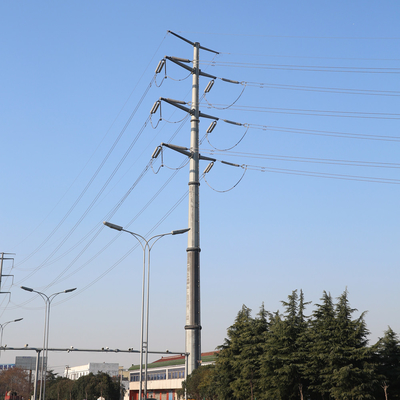 10kv - 220kv Galvanizli Çelik Kule 9m Borulu Elektrik Direği