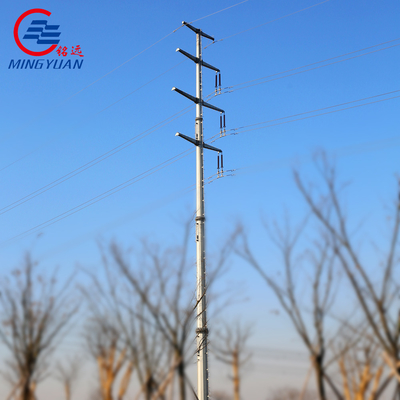 110kv Galvanizli Yüksek Gerilim Elektrik Direği Hexadecagon 9m Utility