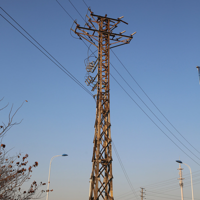 Açılı Galvanizli 220kv İletim Hattı Kuleleri, 10m Yüksek Gerilim Elektrik Kulesi