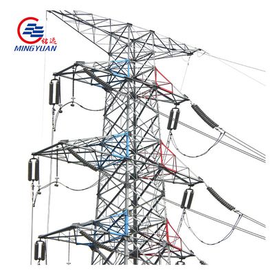 60m Galvanizli Q355B Çelik Q235B çelik Açılı Kule elektrik iletim kulesi açısal kule