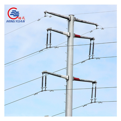 Galvanizli Gr50 Çelik Monopol Yapılar Sıcak Daldırma Elektrik Direği