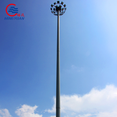 Q345 Q355 35m 45m Futbol Stadyumu İçin Yüksek Direk Galvanizli Işık Direği Açık