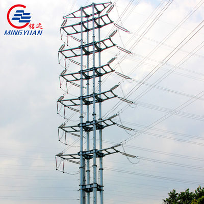 132kV Çelik Yardımcı Elektrik İletim Kafes Kulesi Galvanizli Boru Monopolleri