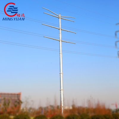 Çok Taraflı Poligonal Metal Dağıtım 220kV İçin Havai Hat Yardımcı HDG Çelik Direkler