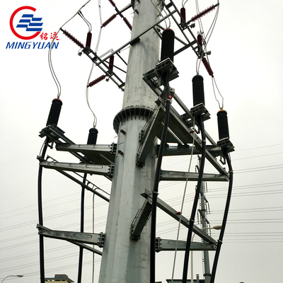 Tubular çelik elektrik iletim kulesi 1000kv voltaj